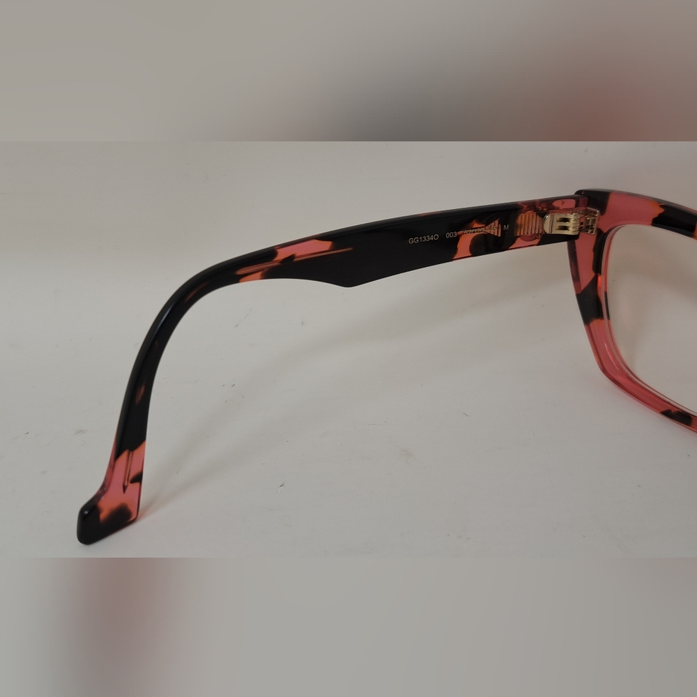 Gucci Women's Eye Glasses Red Havana Transparent Cat Eye GG1334O 003 52-20-145 - Picture 6 of 16
